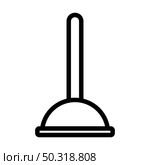 Plunger Icon. Editable Bold Outline Design. Vector Illustration. Стоковая иллюстрация, агентство Ingram Publishing / Фотобанк Лори