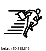 Icon Of Accelerating Businessman. Editable Bold Outline Design. Vector Illustration. Стоковая иллюстрация, агентство Ingram Publishing / Фотобанк Лори