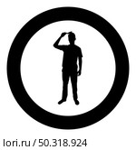 Man is combing hair use hairbrush Front view silhouette in circle round black color vector illustration solid outline style simple image. Man is combing hair use hairbrush Front view silhouette in circle round black color vector illustration solid outline style image. Стоковая иллюстрация, агентство Ingram Publishing / Фотобанк Лори