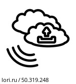 Cloud Upload Icon. Editable Bold Outline Design. Vector Illustration. Стоковая иллюстрация, агентство Ingram Publishing / Фотобанк Лори