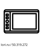 Graphic Tablet Icon. Editable Bold Outline Design. Vector Illustration. Стоковая иллюстрация, агентство Ingram Publishing / Фотобанк Лори