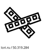 Computer Memory Icon. Editable Bold Outline Design. Vector Illustration. Стоковая иллюстрация, агентство Ingram Publishing / Фотобанк Лори