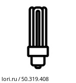 Energy Saving Light Bulb Icon. Editable Bold Outline Design. Vector Illustration. Стоковая иллюстрация, агентство Ingram Publishing / Фотобанк Лори