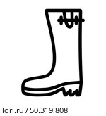 Rubber Boot Icon. Bold outline design with editable stroke width. Vector Illustration. Стоковая иллюстрация, агентство Ingram Publishing / Фотобанк Лори
