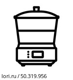 Kitchen Steam Cooker Icon. Bold outline design with editable stroke width. Vector Illustration. Стоковая иллюстрация, агентство Ingram Publishing / Фотобанк Лори