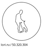 Man dressing pant Clothes concept Put on his trousers  silhouette in circle round black color vector illustration contour outline style image simple image. Man dressing pant Clothes concept Put on his trousers silhouette in circle round black color vector illustration contour outline style image . Стоковая иллюстрация, агентство Ingram Publishing / Фотобанк Лори