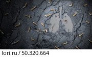 Smoking and lung damage as a medical concept with cigarettes as a street puddle shaped as a human breathing organ as a nicotine addiction and smoking habit risk with 3D illustration style. Стоковое фото, агентство Ingram Publishing / Фотобанк Лори
