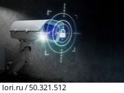 CCTV security technology with lock icon digital remix. Стоковое фото, агентство Ingram Publishing / Фотобанк Лори