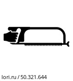 Hacksaw for metal in hand Saw tool Cutting icon black color vector illustration flat style simple image. Hacksaw for metal in hand Saw tool Cutting icon black color vector illustration flat style image. Стоковая иллюстрация, агентство Ingram Publishing / Фотобанк Лори