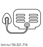 Inhaler Nebulizer Medical aerosol equipment contour outline icon black color vector illustration flat style simple image. Inhaler Nebulizer Medical aerosol equipment contour outline icon black color vector illustration flat style image. Стоковая иллюстрация, агентство Ingram Publishing / Фотобанк Лори