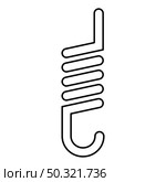 Spring with crochet spiral shape contour outline icon black color vector illustration flat style simple image. Spring with crochet spiral shape contour outline icon black color vector illustration flat style image. Стоковая иллюстрация, агентство Ingram Publishing / Фотобанк Лори
