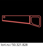Neon handsaw red color vector illustration flat style light image. Neon handsaw red color vector illustration flat style image. Стоковая иллюстрация, агентство Ingram Publishing / Фотобанк Лори