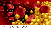 Blocked artery concept and human blood vessel as a disease with cholesterol fat buildup clogging or blocking circulation flow as a 3D render. Стоковое фото, агентство Ingram Publishing / Фотобанк Лори