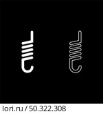Spring with crochet spiral shape icon white color vector illustration flat style simple image set. Spring with crochet spiral shape icon white color vector illustration flat style image set. Стоковая иллюстрация, агентство Ingram Publishing / Фотобанк Лори
