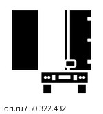 Truck Trailer Rear View Icon. Black Stencil Design. Vector Illustration. Стоковая иллюстрация, агентство Ingram Publishing / Фотобанк Лори