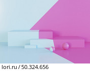 geometric shapes background pink light blue tones. Стоковое фото, агентство Ingram Publishing / Фотобанк Лори