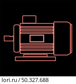 Neon electric motor red color vector illustration flat style light image. Neon electric motor red color vector illustration flat style image. Стоковая иллюстрация, агентство Ingram Publishing / Фотобанк Лори