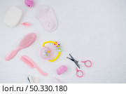 top view bath accessories baby. High resolution photo. top view bath accessories baby. High quality photo. Стоковое фото, агентство Ingram Publishing / Фотобанк Лори