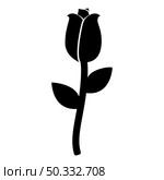 Rose icon black color vector illustration flat style simple image. Rose icon black color vector illustration flat style image. Стоковая иллюстрация, агентство Ingram Publishing / Фотобанк Лори