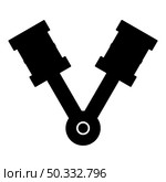 Pistons of engine two items with rods aligned for car crankshaft cylinder camshaft icon black color vector illustration flat style simple image. Pistons of engine two items with rods aligned for car crankshaft cylinder camshaft icon black color vector illustration flat style image. Стоковая иллюстрация, агентство Ingram Publishing / Фотобанк Лори