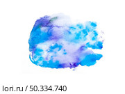 blue purple watercolor brush stroke white paper. Стоковое фото, агентство Ingram Publishing / Фотобанк Лори