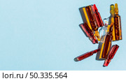 top view vials with copy space. Стоковое фото, агентство Ingram Publishing / Фотобанк Лори