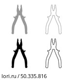 Pliers tool set icon grey black color vector illustration image simple flat style solid fill outline contour line thin. Pliers tool set icon grey black color vector illustration image flat style solid fill outline contour line thin. Стоковая иллюстрация, агентство Ingram Publishing / Фотобанк Лори