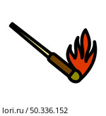 Burning Matchstik Icon. Editable Bold Outline With Color Fill Design. Vector Illustration. Стоковая иллюстрация, агентство Ingram Publishing / Фотобанк Лори