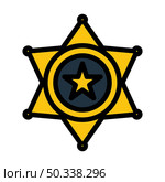 Sheriff Badge Icon. Editable Bold Outline With Color Fill Design. Vector Illustration. Стоковая иллюстрация, агентство Ingram Publishing / Фотобанк Лори