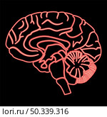 Neon brain red color vector illustration image flat style light. Neon brain red color vector illustration image flat style. Стоковая иллюстрация, агентство Ingram Publishing / Фотобанк Лори