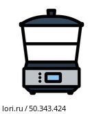 Kitchen Steam Cooker Icon. Editable Bold Outline With Color Fill Design. Vector Illustration. Стоковая иллюстрация, агентство Ingram Publishing / Фотобанк Лори