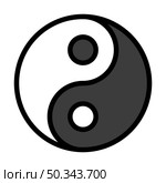 Yin And Yang Icon. Editable Bold Outline With Color Fill Design. Vector Illustration. Стоковая иллюстрация, агентство Ingram Publishing / Фотобанк Лори