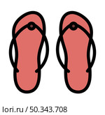 Spa Slippers Icon. Editable Bold Outline With Color Fill Design. Vector Illustration. Стоковая иллюстрация, агентство Ingram Publishing / Фотобанк Лори