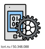 Mobile Development Icon. Bold outline design with editable stroke width. Vector Illustration. Стоковая иллюстрация, агентство Ingram Publishing / Фотобанк Лори