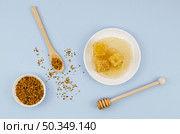 top view pollen with honeycombs dipper. Стоковое фото, агентство Ingram Publishing / Фотобанк Лори