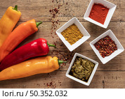 top view food ingredients with spices. Стоковое фото, агентство Ingram Publishing / Фотобанк Лори