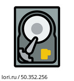 HDD Icon. Editable Bold Outline With Color Fill Design. Vector Illustration. Стоковая иллюстрация, агентство Ingram Publishing / Фотобанк Лори