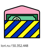 Birthday Gift Envelop Icon With Money. Editable Bold Outline With Color Fill Design. Vector Illustration. Стоковая иллюстрация, агентство Ingram Publishing / Фотобанк Лори