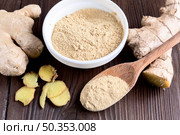 high angle ginger condiment concept. Стоковое фото, агентство Ingram Publishing / Фотобанк Лори