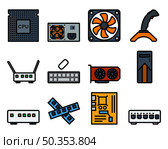 Computer Icon Set. Editable Bold Outline With Color Fill Design. Vector Illustration. Стоковая иллюстрация, агентство Ingram Publishing / Фотобанк Лори