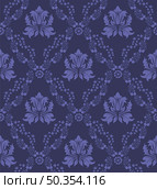 Damask Seamless Vector Pattern.  Elegant Design in Royal  Baroque Style Background Texture. Floral and Swirl Element.  Ideal for Textile Print and Wallpapers. Стоковая иллюстрация, агентство Ingram Publishing / Фотобанк Лори