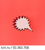 pink empty speech bubble with shadow red background. Стоковое фото, агентство Ingram Publishing / Фотобанк Лори