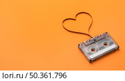 cassette tape with magnetic recording film copy space. Стоковое фото, агентство Ingram Publishing / Фотобанк Лори