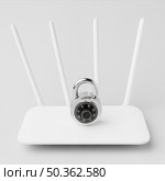 high angle internet router with lock. Стоковое фото, агентство Ingram Publishing / Фотобанк Лори
