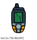 Icon Of Portable GPS Device. Editable Bold Outline With Color Fill Design. Vector Illustration. Стоковая иллюстрация, агентство Ingram Publishing / Фотобанк Лори
