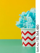 front view cup with cotton candy. Стоковое фото, агентство Ingram Publishing / Фотобанк Лори