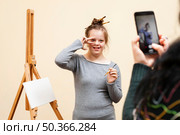 happy girl with down syndrome posing. Стоковое фото, агентство Ingram Publishing / Фотобанк Лори