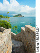 Budva on adriatic sea and Nicholas Island. Стоковое фото, агентство Ingram Publishing / Фотобанк Лори