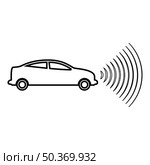 Car radio signals sensor smart technology autopilot front direction contour outline line icon black color vector illustration image thin flat style simple. Car radio signals sensor smart technology autopilot front direction contour outline line icon black color vector illustration image thin flat style. Стоковая иллюстрация, агентство Ingram Publishing / Фотобанк Лори