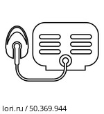 Nebulizer with mask contour outline line icon black color vector illustration image thin flat style simple. Nebulizer with mask contour outline line icon black color vector illustration image thin flat style. Стоковая иллюстрация, агентство Ingram Publishing / Фотобанк Лори